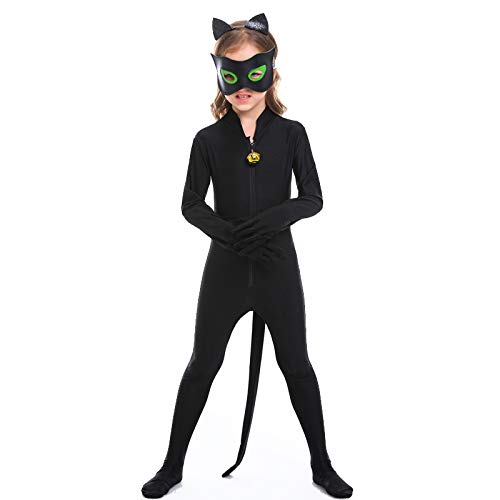 Avsvcb Cosplay Navidad niños Neutral Gato Negro Juego de Animales Traje de una Pieza Halloween Novedad Regalo Artes Marciales niña mágica animación Cosplay Disfraz