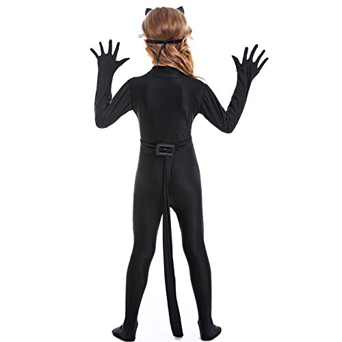 Avsvcb Cosplay Navidad niños Neutral Gato Negro Juego de Animales Traje de una Pieza Halloween Novedad Regalo Artes Marciales niña mágica animación Cosplay Disfraz