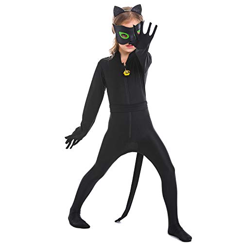 Avsvcb Cosplay Navidad niños Neutral Gato Negro Juego de Animales Traje de una Pieza Halloween Novedad Regalo Artes Marciales niña mágica animación Cosplay Disfraz