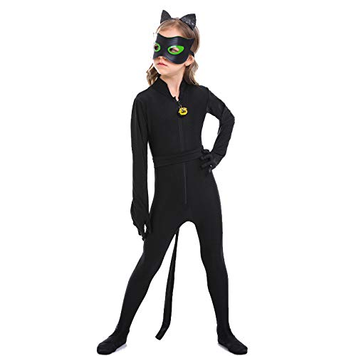 Avsvcb Cosplay Navidad niños Neutral Gato Negro Juego de Animales Traje de una Pieza Halloween Novedad Regalo Artes Marciales niña mágica animación Cosplay Disfraz