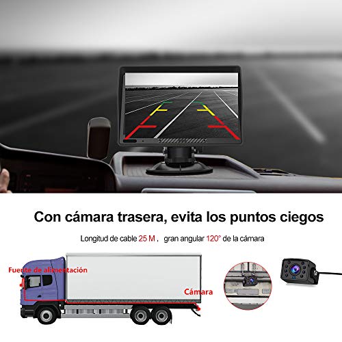 AWESAFE Navegador GPS para Camiones y Coches con Bluetooth y Cámara Trasera de 9 Pulgadas Pantalla LCD Multimedia, con Actualizaciones de Mapas de Europa para Toda la Vida