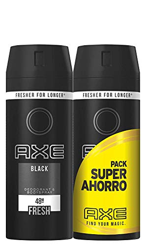 Axe Desodorante Black Pack Duplo Ahorro - 2 Paquetes de 2 x 150 ml (Total: 600 ml)