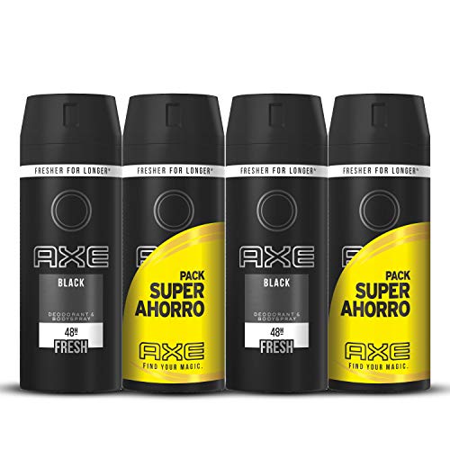 Axe Desodorante Black Pack Duplo Ahorro - 2 Paquetes de 2 x 150 ml (Total: 600 ml)