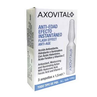 Axovital Ampollas Flash Antiedad Efecto Instantáneo, 3x1.5ml