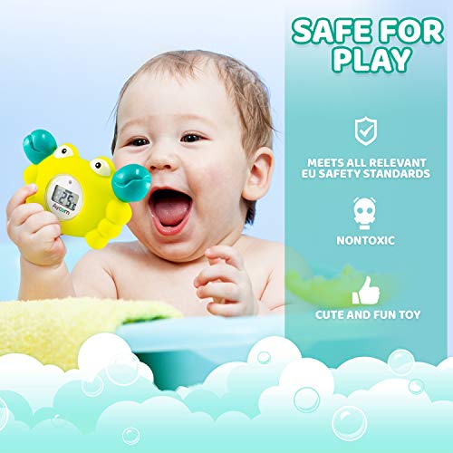 Aycorn Termómetro digital para baño y habitación para bebés con alarma de advertencia LED para bebé-niños