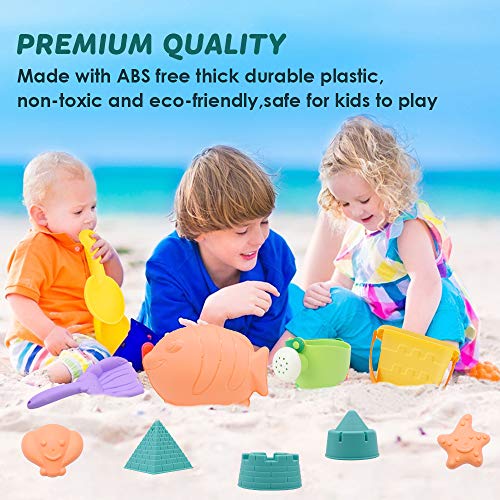 AYUQI 18 Piezas Juguetes Arena para la Playa，Moldes de Arena para Niños Kit de Herramientas Modelo de Verano al Aire Libre para niños