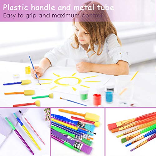 AYUQI 36 Piezas Pinceles para Pintar, Herramientas de Dibujo para niños, Pinceles de Esponja, Niños Pintura Temprana Artes DIY Artesanías