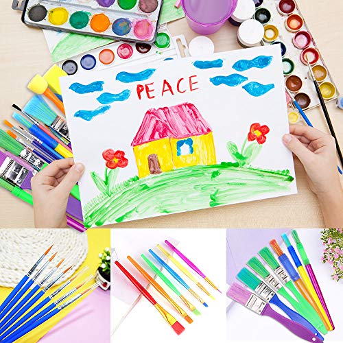 AYUQI 36 Piezas Pinceles para Pintar, Herramientas de Dibujo para niños, Pinceles de Esponja, Niños Pintura Temprana Artes DIY Artesanías