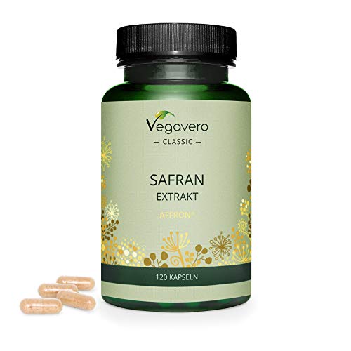 Azafrán Premium Vegavero® | De Castilla-La Mancha | Ayuda Para Dormir + Ansiedad + Estrés | 2% Safranal y 3,5% Lepticrosalidas | Producido en España | 120 Cápsulas | Testado en Laboratorio