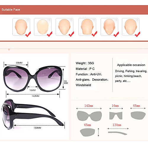 B BIDEN BLDEN Mujer Grande Gafas De Sol moda polarizadas gafas UV400 Protección Para Conducción GL3113-WHITE