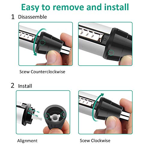 Babacom Cortapelos Nariz y Orejas, 4 en 1 USB Recargable Grooming Set para Nariz/Orejas/Ceja/Barba, Multifuncional Recortador de Vello, Nariz y Orejas con Cabezas de Reemplazode Acero Inoxidable