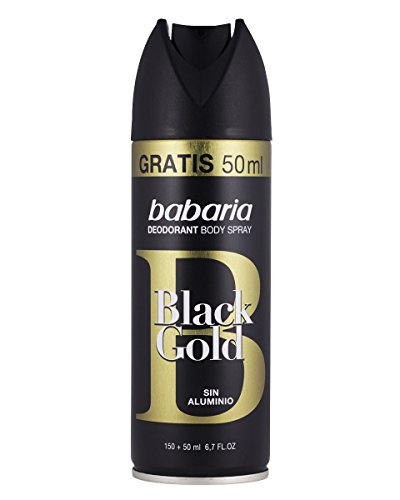 Babaria Desodorante Spray corporal Black Gold hombre sin aluminio 200ml