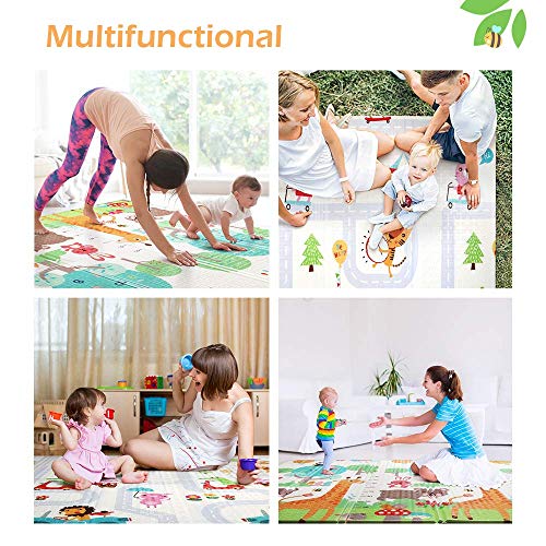 Babify Alfombra de Juegos Reversible XL/Colchoneta Infantil Plegable. Plegable, Antideslizante, extragrande, reversible, impermeable, portátil, de doble cara. (180x200x1cm)