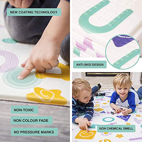 Babify Alfombra de Juegos Reversible XL/Colchoneta Infantil Plegable. Plegable, Antideslizante, extragrande, reversible, impermeable, portátil, de doble cara. (180x200x1cm)
