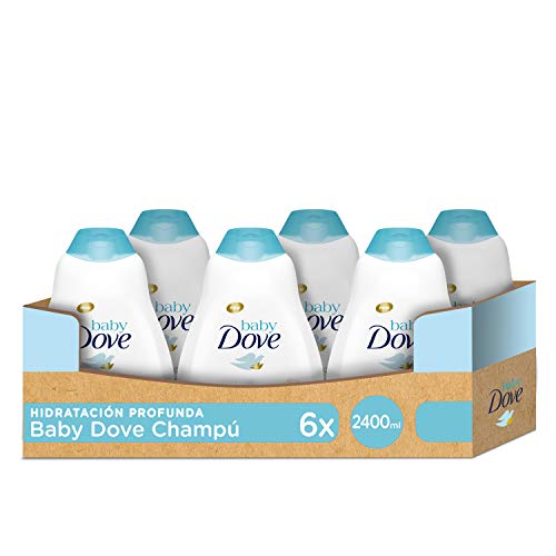 Baby Dove Champú Hipoalergénico Hidratación Profunda - Pack de 6 x 400 ml (Total: 2400 ml)