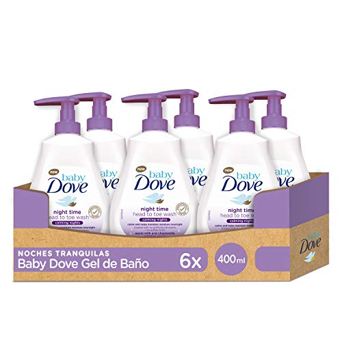 Baby Dove Gel de Ducha para Bebés Noches Tranquilas - Pack de 6 x 400 ml (Total: 2400 ml)