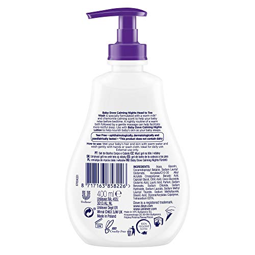 Baby Dove - Loción para bebés Noche Tranquilas dosificador - 400 ml