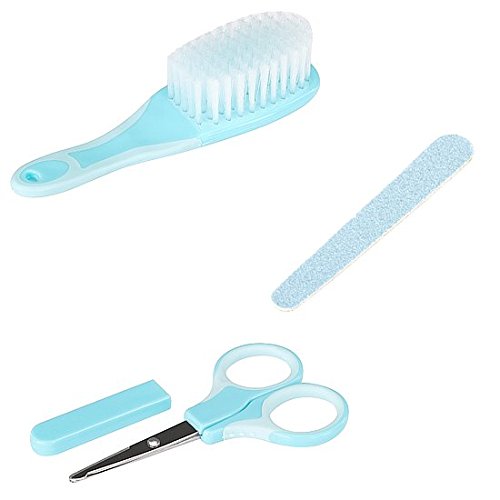 Babymoov A032003 Neceser de cuidados del bebé, 6 accesorios, con termómetro digital para bebés, Gris, Set 1