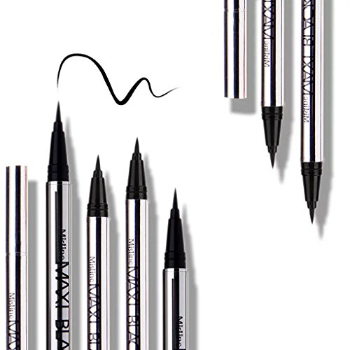 Babysbreath Lápiz de ojos líquido negro para mujer Lápiz de ojos impermeable de larga duración