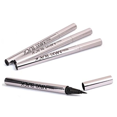 Babysbreath Lápiz de ojos líquido negro para mujer Lápiz de ojos impermeable de larga duración