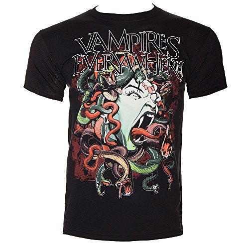 backstage fashion Vampiros en Todas Partes 'Medusa' Negro T Shirt Tamaño S = 36 cm de Pecho Negro Negro Small