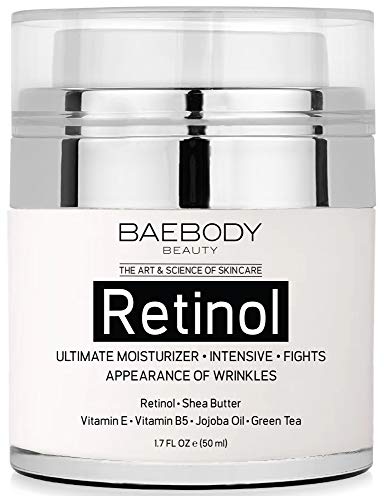 Baebody retinol crema hidratante con retinol, aceite de jojoba y vitamina e, 1,7 onzas