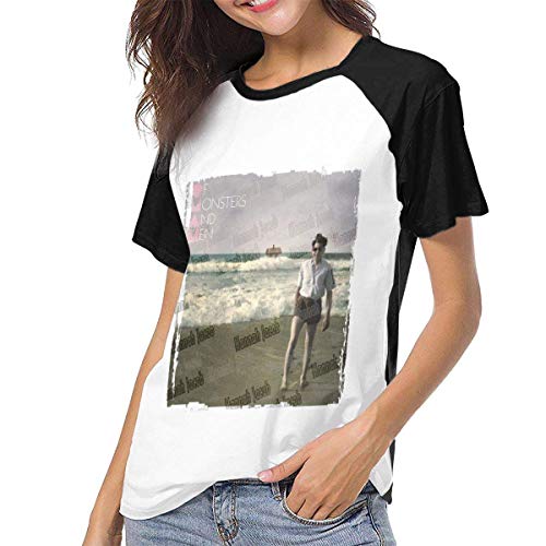 Bagew Camiseta para Mujer,Camisa of Monsters and Men My Head is an Animal Womens Manga Corta Raglán Baseball T Shirts Black