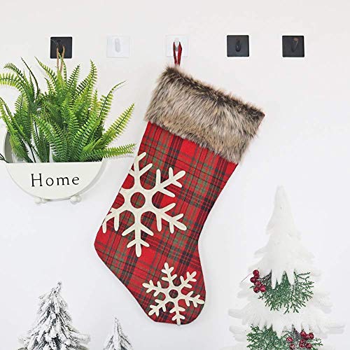 Baimao 2pcs chaussettes de noel Chaussettes Vichy en Vichy Chaussettes en peluche de No?l Convient pour vous-m¨ºme ou des cadeaux pour les autres