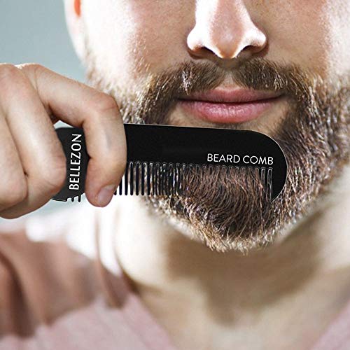 Baiwka Barba Kit de Crecimiento, Barba Herramientas de Crecimiento, Incluye 30ml Barba Serum Activador de Crecimiento/Rodillo de barba/15ml desinfectante&Peine, Juego de Cuidado de Barba para Hombres