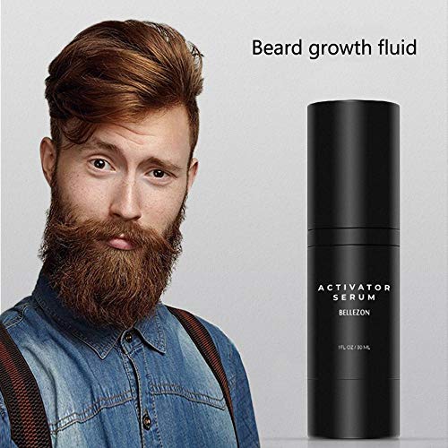 Baiwka Barba Kit de Crecimiento, Barba Herramientas de Crecimiento, Incluye 30ml Barba Serum Activador de Crecimiento/Rodillo de barba/15ml desinfectante&Peine, Juego de Cuidado de Barba para Hombres