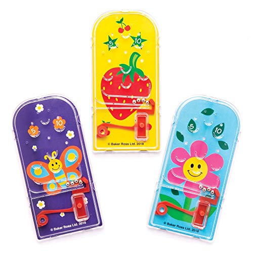 Baker Ross- Juegos de pinball originales (Pack de 8) Perfecto para bolsas de regalos para niños, fiestas de Halloween, relleno de piñata o regalo de cumpleaños