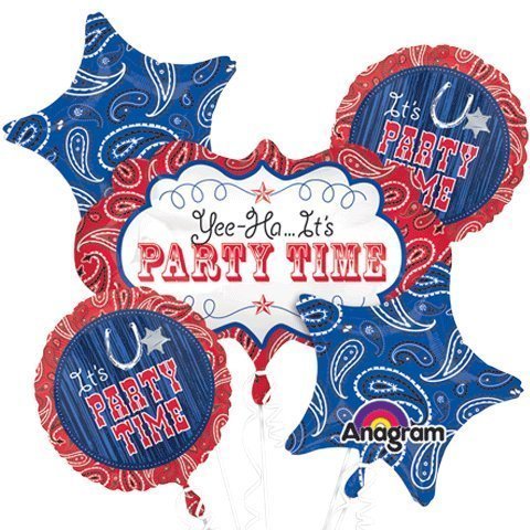 Ballooney's ~Bandana and Bluejeans Bouquet of Balloons, New! by Anagram