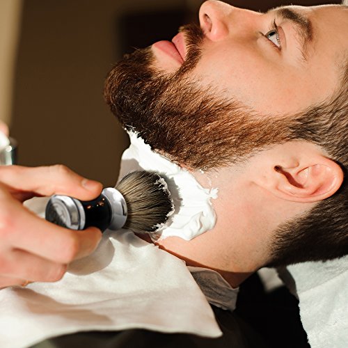 BALLTA Brocha de Afeitar Premium de Pelo de Tejón con Mango de Calidad | Brocha de Afeitar de Pelo Auténtico (negro)