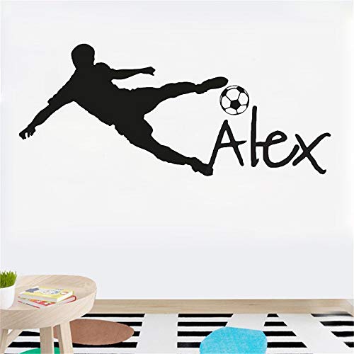 Balón de fútbol de fútbol vinilo tatuajes de pared Poster Art niños etiqueta de la pared decoración de la habitación de los niños decoración del hogar luz verde 35 * 70 CM