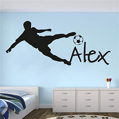Balón de fútbol de fútbol vinilo tatuajes de pared Poster Art niños etiqueta de la pared decoración de la habitación de los niños decoración del hogar luz verde 35 * 70 CM