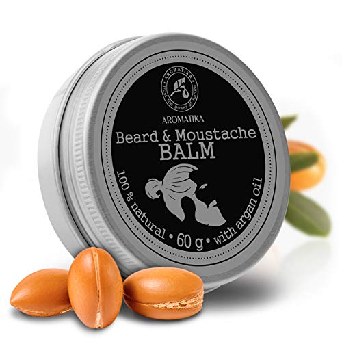 Bálsamo Barba 60g con Natural Aceite de Almendras - Argan - Jojoba - Cacao - Sándalo - Bergamota - Beneficios para la Barba y Bigote - Cuidado de la Piel - Beard Oils