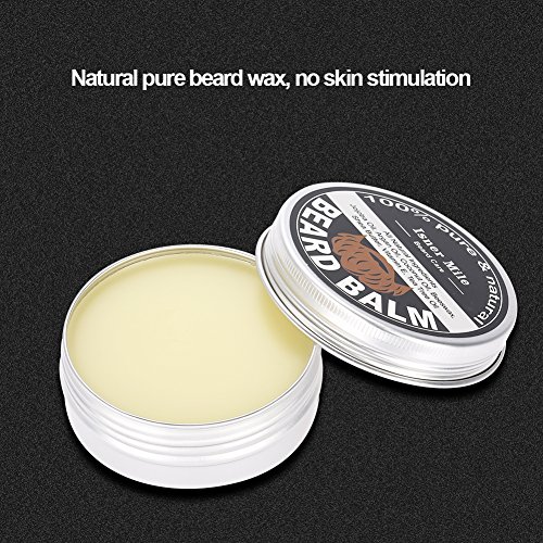 Bálsamo de barba para hombre, mantequilla de bigote, cera de barba, crema de crecimiento para el crecimiento de la crema hidratante y suavizante, cuidado de afeitar, mantequilla de estilo, 60 g