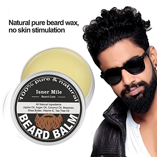 Bálsamo de barba para hombre, mantequilla de bigote, cera de barba, crema de crecimiento para el crecimiento de la crema hidratante y suavizante, cuidado de afeitar, mantequilla de estilo, 60 g