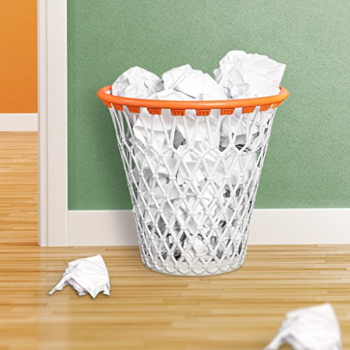 Balvi - Basket Papelera. con diseño Divertido de Canasta de Baloncesto. Color Blanco. Fabricado en plástico Muy Resistente.