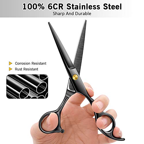 Bamoer Tijeras de Peluqueria Profesional Tijeras de Peluquero - Tijeras de Pelo de Acero Inoxidable para Corte Pelo 6.5 Pulgadas