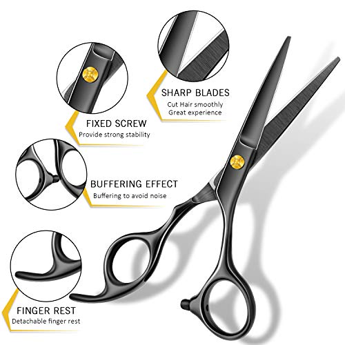 Bamoer Tijeras de Peluqueria Profesional Tijeras de Peluquero - Tijeras de Pelo de Acero Inoxidable para Corte Pelo 6.5 Pulgadas