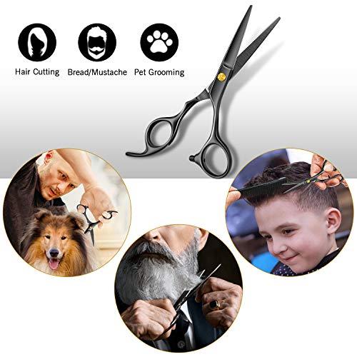 Bamoer Tijeras de Peluqueria Profesional Tijeras de Peluquero - Tijeras de Pelo de Acero Inoxidable para Corte Pelo 6.5 Pulgadas