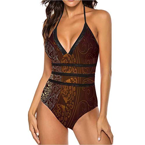 Bañador de dos piezas con bordes aztecas verticales, ideal para viaje a Hawaii Multi 18 XL