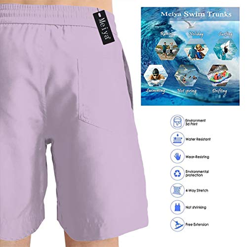 Bañador para Hombre Rosa púrpura Pantalones Cortos de Verano de Secado rápido Pantalones Cortos de baño Traje de baño con Bolsillos Laterales Forro de Malla XXL