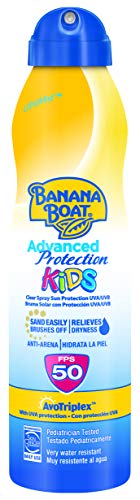Banana Boat KIDS Pack Duo SPF 50 - Kit de Crema Solar Niños, Spray de 220 ml + Mini Crema Solar Niños, Loción de 60 ml, Amarillo