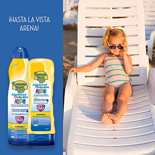 Banana Boat KIDS Pack Duo SPF 50 - Kit de Crema Solar Niños, Spray de 220 ml + Mini Crema Solar Niños, Loción de 60 ml, Amarillo