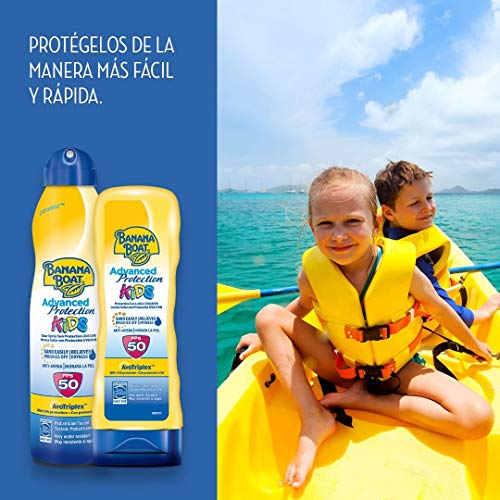 Banana Boat - Pack para niños - Spray Bruma de Crema Solar Para Niños SPF 50, 220 ml + Crema De Sol Para Niños SPF 50, 180 ml + Loción After Sun 470ml
