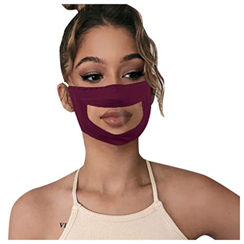 Bandana para mujer y hombre, con ventana transparente, expresión visible, a la moda de verano, protección solar contra el polvo, polainas lavables para el cuello, apto para uso diario