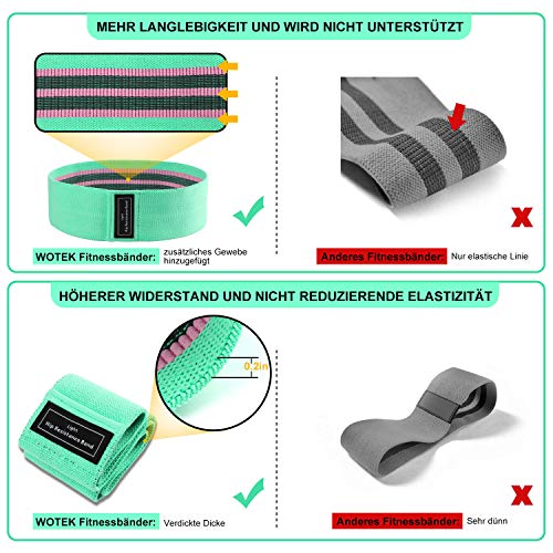 Bandas Elasticas Gluteos, Juego de 3 Bandas Elásticas Musculacion para fitness con 3 niveles, Resistencia Antideslizante para Piernas y Glúteos, pilates,yoga,Fuerza,Fisioterapia,Estiramientos