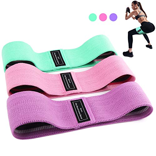 Bandas Elasticas Gluteos, Juego de 3 Bandas Elásticas Musculacion para fitness con 3 niveles, Resistencia Antideslizante para Piernas y Glúteos, pilates,yoga,Fuerza,Fisioterapia,Estiramientos